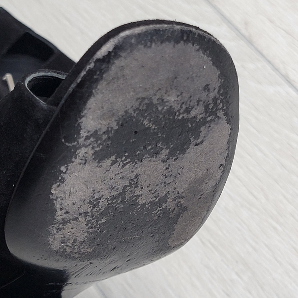 SAINT LAURENT Suede Babies Buckle Sandals In Black 37/7. - Picture 10 of 14